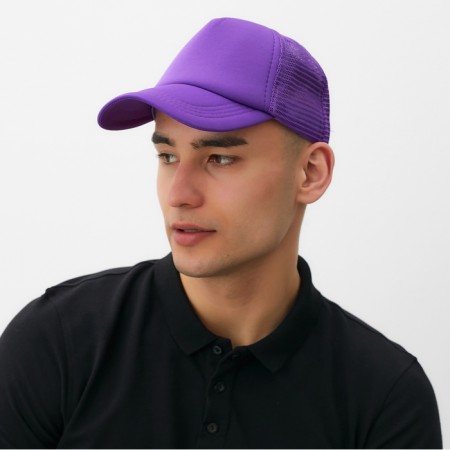 Baseball cap with minaku grid, violet, rn 56-58-3