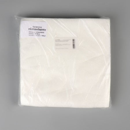 Disposable cosmetic napkins, 100 pcs, density 40g/m2, spanley, 20 × 20 cm, white color-3