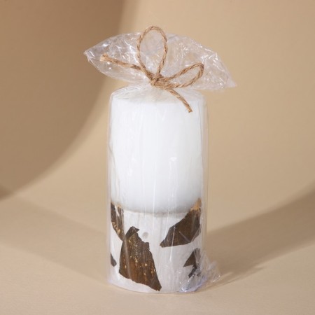 Candle column with concrete (patch), white color, 10 x 5 cm-1
