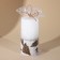 Candle column with concrete (patch), white color, 10 x 5 cm