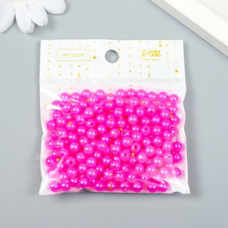 Beads for creativity plastic "Pink fuchsia" set 20 g d = 0.6 cm-2