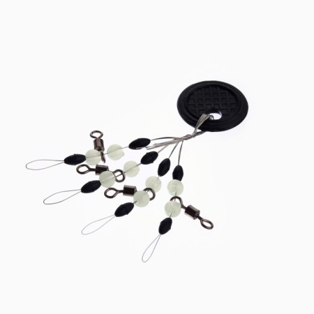 Stop with a swivel Namazu Rolling Swivel Pearl Beads and Olive Rubber Stopper, 4 pcs.-2