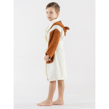 Terry robe for a boy, height 122-128 cm, milk color-2