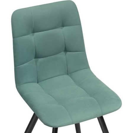 Stool on a metal frame chilli to metal/velor, black/turquoise 44x50x85 cm-4