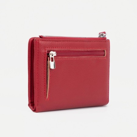 Women's wallet on a magnet, burgundy color-1