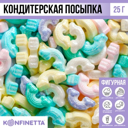 Sprinking confectionery "Rainbow": white, yellow, peach, purple, 25 g.-2
