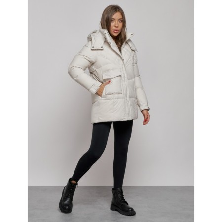 Winter jacket, size 42, beige color-1