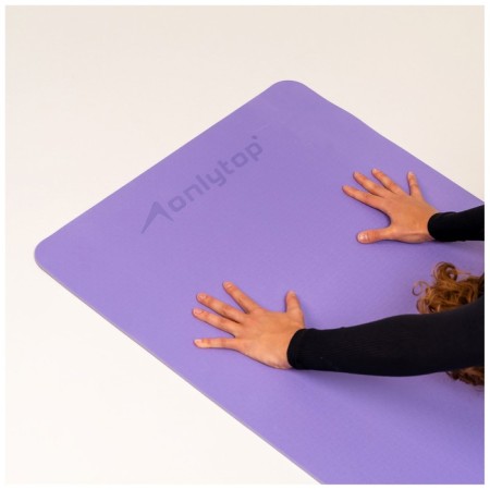 Fitness and yoga mat, 183x61x0.6 cm, gray/purple color-8