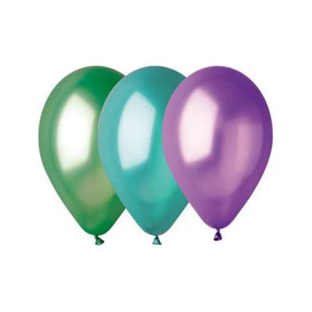 Latex ball 9 ", metallic, set 100 pcs., Mix color-5