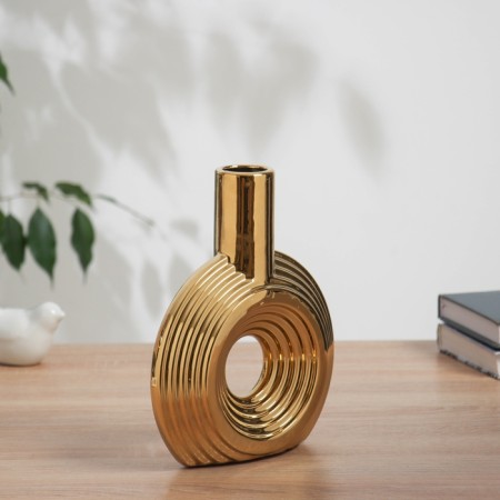 VAZ Coramics Table "Bram" Round, 21.5x17 cm, gold-1