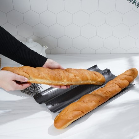 Baking shape perforated share "Bread. Baget ", 38 × 23.5 × 2.5 cm, anti -stick coating-7