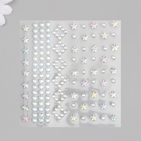 Stick plastic rhinestones "flowers, rhombics, circles" 8.5x9.5 cm-1