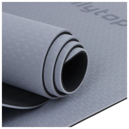 Fitness and yoga mat, 183x61x0.6 cm, gray/black color-14