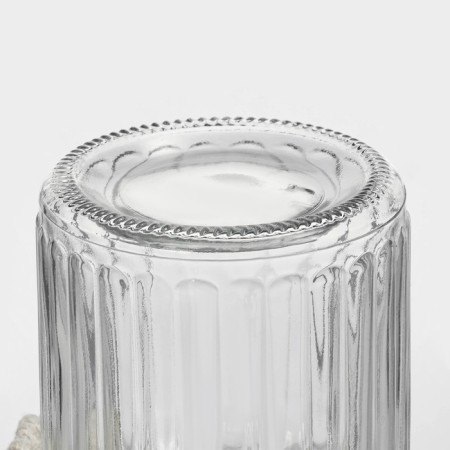 Glass Bank for bulk products with a ceramic cover "Bird", 300 ml, white color-5