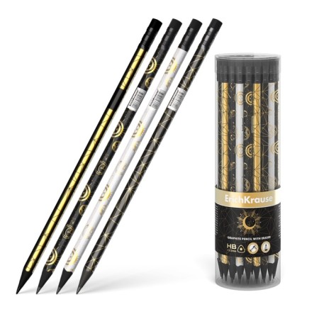 Chernographic pencil with Erichkrause "Magic Sky", HB, Grifel D = 2.2 mm, wood, three -sided with a print, in a tube, mix-9