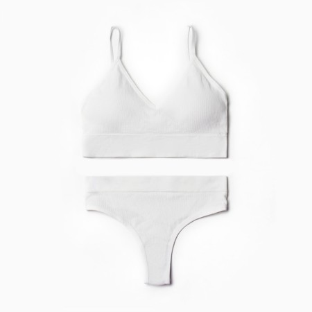 Female set (top, thongs), white color, One size (42-46)-4