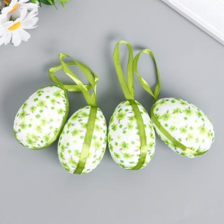Decor Easter suspension "Egg with floral twigs" set 4 pcs mix 7x5 cm-2