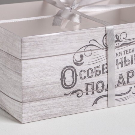 Capcake box, confectionery packaging, 6 cells “A special gift for you”, 23 x 16 x 10 cm-2