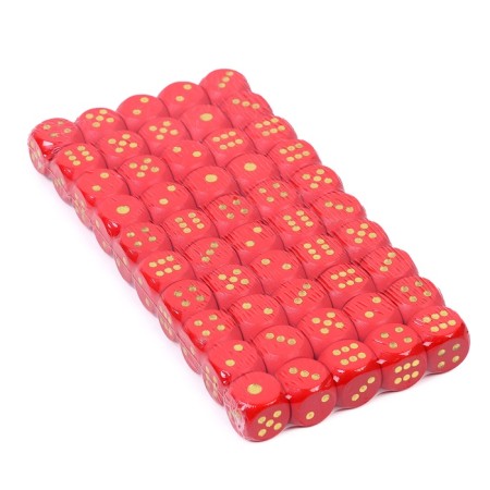 Playing bones, 1.6 × 1.6 cm, set 50 pcs, red-1