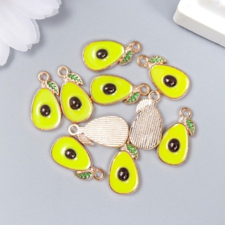 Decor for creativity metal, enamel "avocado" green 1.7x1 cm-2