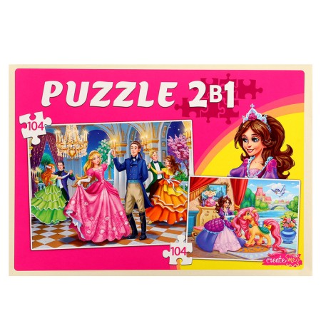 Puzzles 2 in 1 "Princesses No. 4", 104 elements in each puzzle-4