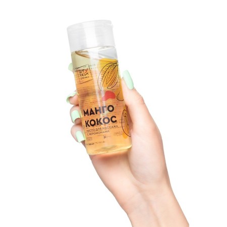 Massage oil with pheromones of little mango and coconut, 150 ml-3