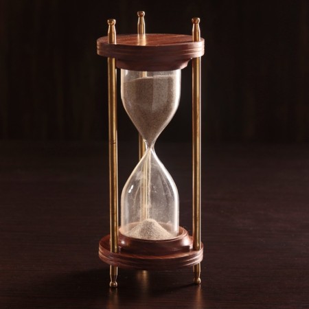 Sanding clock "Mirage" wood, brass (7 min 30 sec) 9x9x21.5 cm