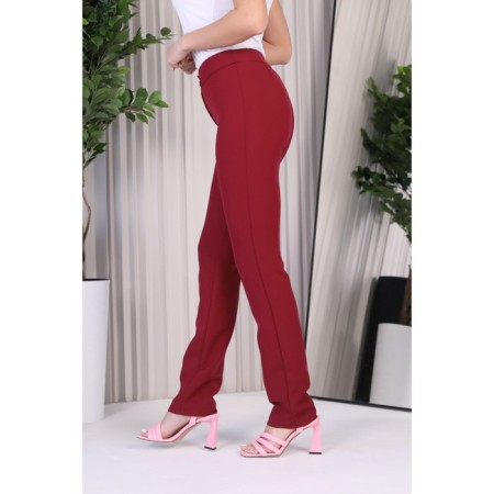 Female trousers, size 42, burgundy color-4
