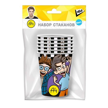 A set of paper glasses "Vlad A4", 6 pcs., 250 ml-1