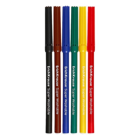 Fleeters 6 colors, Erichkrause, "Jolly Friends Super Washable" Mix-2