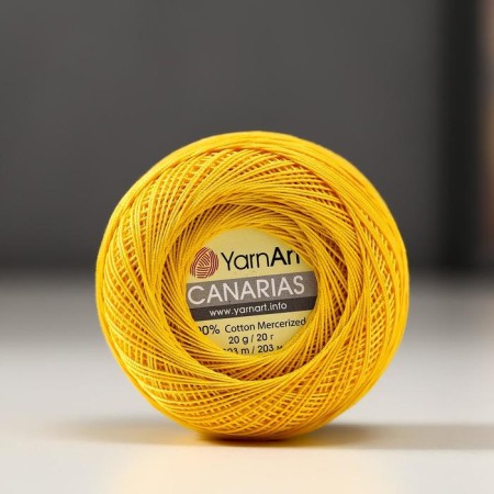 The yarn "Canarias" is 100% Merceris. cotton 203m/20g (6347)