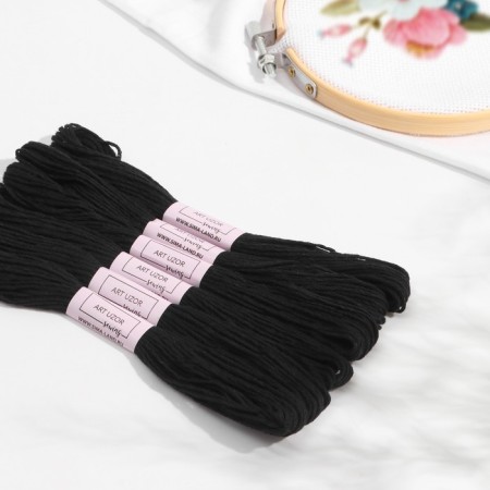 Muline threads, cotton, 8 ± 1 m, black color No. 310-1