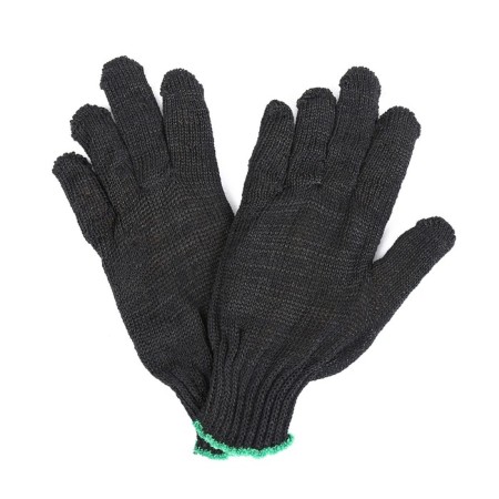 Garden gloves, x/b, knitting grade 7, 3 threads, size 9, without coating, black-1