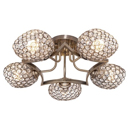 Lamp Ceiling Economic light 50226/5AB BK+CL, 5x60W, E27, 17x53.5x53.5 cm, bronze color-1