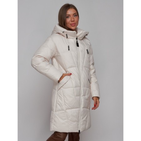 Coat insulated winter female, size 44, beige color-9