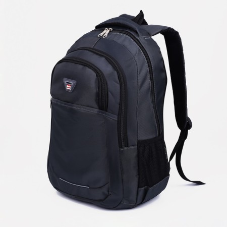 Youth backpack from textiles, 2 departments, 2 pockets, dark gray color-2
