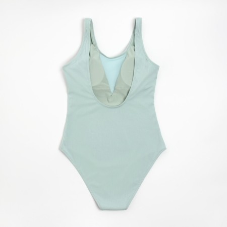 Women's swimsuit mock in Minaku Rubber Monophone color light green, size 42-10