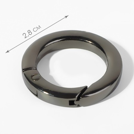 Carabin ring is flat, d = 20/28 mm, thickness - 4 mm, 5 pcs, black nickel color-1