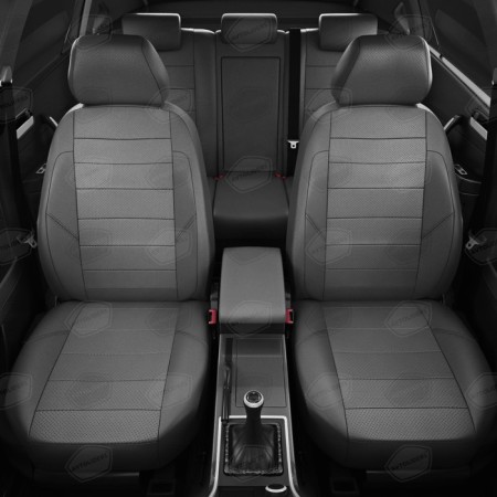 Auto-Chekhls for Citroen C4 Picasso 2 since 2013-2016, Mikroven, perforation, eco-leather, dark gray color-2