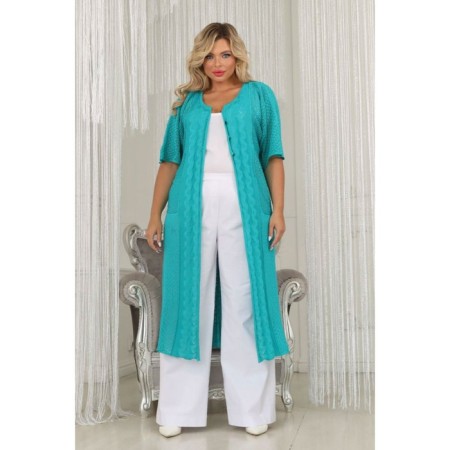 Cardigan female, size 58, green color-7