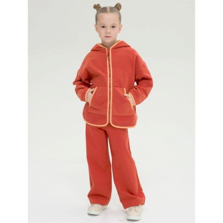 Jacket for girls, height 86 cm, terracotta color-7
