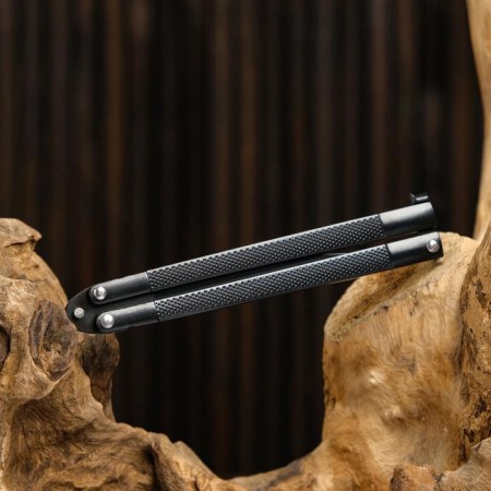 Buratino butterfly knife steel - 420, handle - steel, 19 cm-2