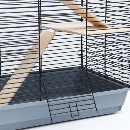 Chinchilla cage (2 wooden shelves), 58 x 40 x 90 cm Mix flowers-3