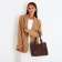 Bag Women's Tout with zipper, brown color