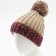 Minaku hat knitted with pompom and gateway, beige color, size 52-54