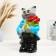 Pig a piggy bank "Cat large with tulips" gray 20x23x41cm mix