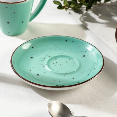 Stevetter Porcelain Coffee Dots Menta, D = 11.5 cm, turquoise color-1