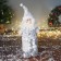 Soft toy "Santa Claus in a suit with sequins" 49x17 cm, silver-white