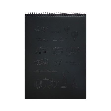A4 sketchbook, 30 black sheets on the crest, Pattern, solid substrate, density 110 gr., Mix-3