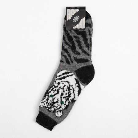 Male woolen socks "Tiger", gray color, size 29-2